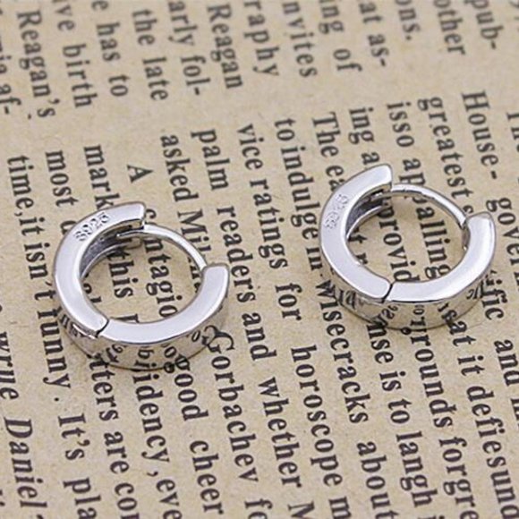 NEW 925 Sterling Silver Simple Hoop Earrings - Picture 4 of 8
